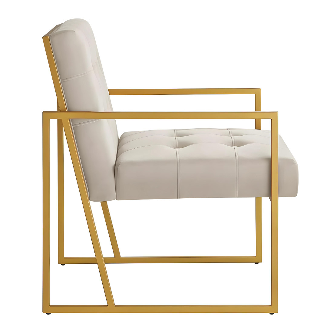 Eric Designer Golden Metal Chair with White Cushion