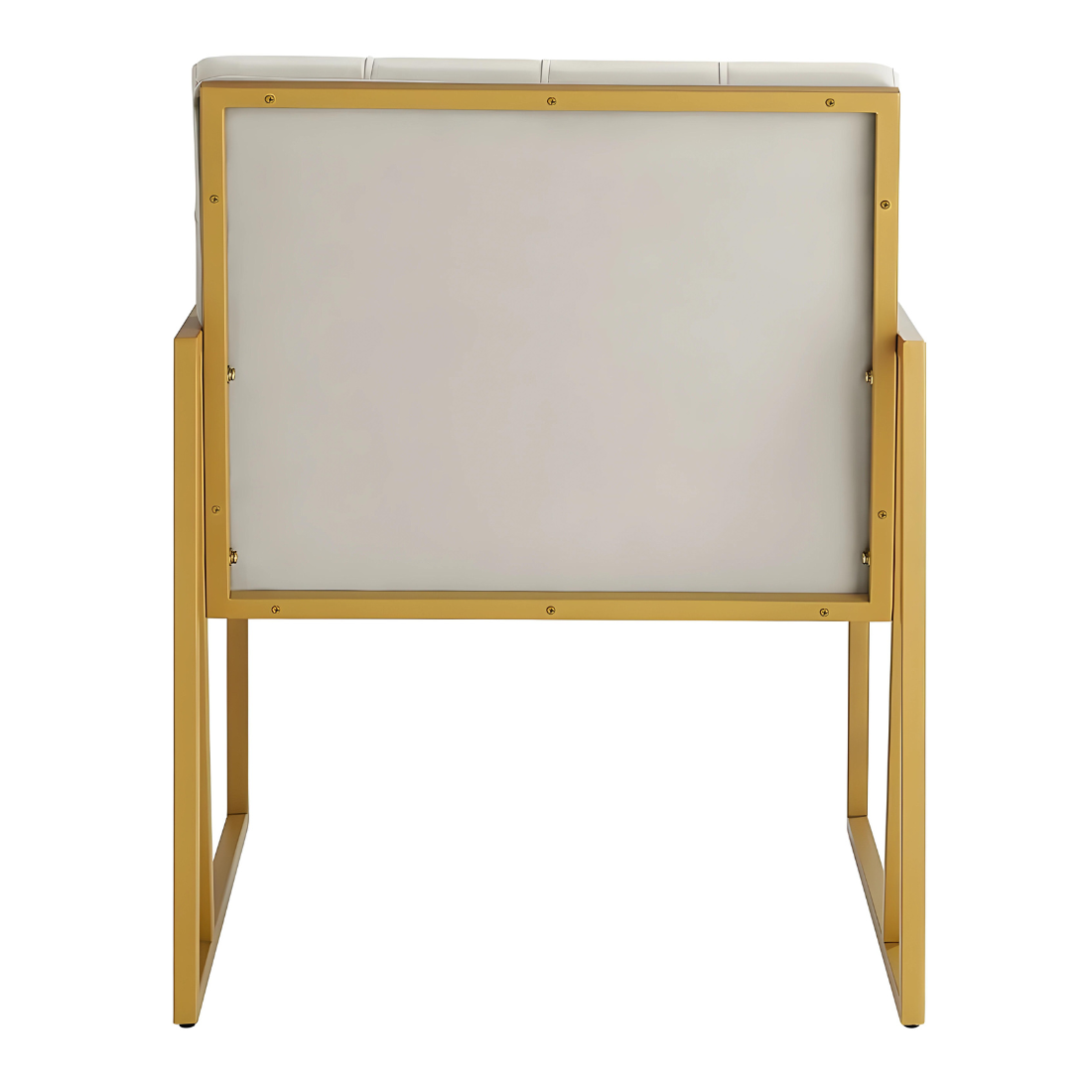 Eric Designer Golden Metal Chair with White Cushion