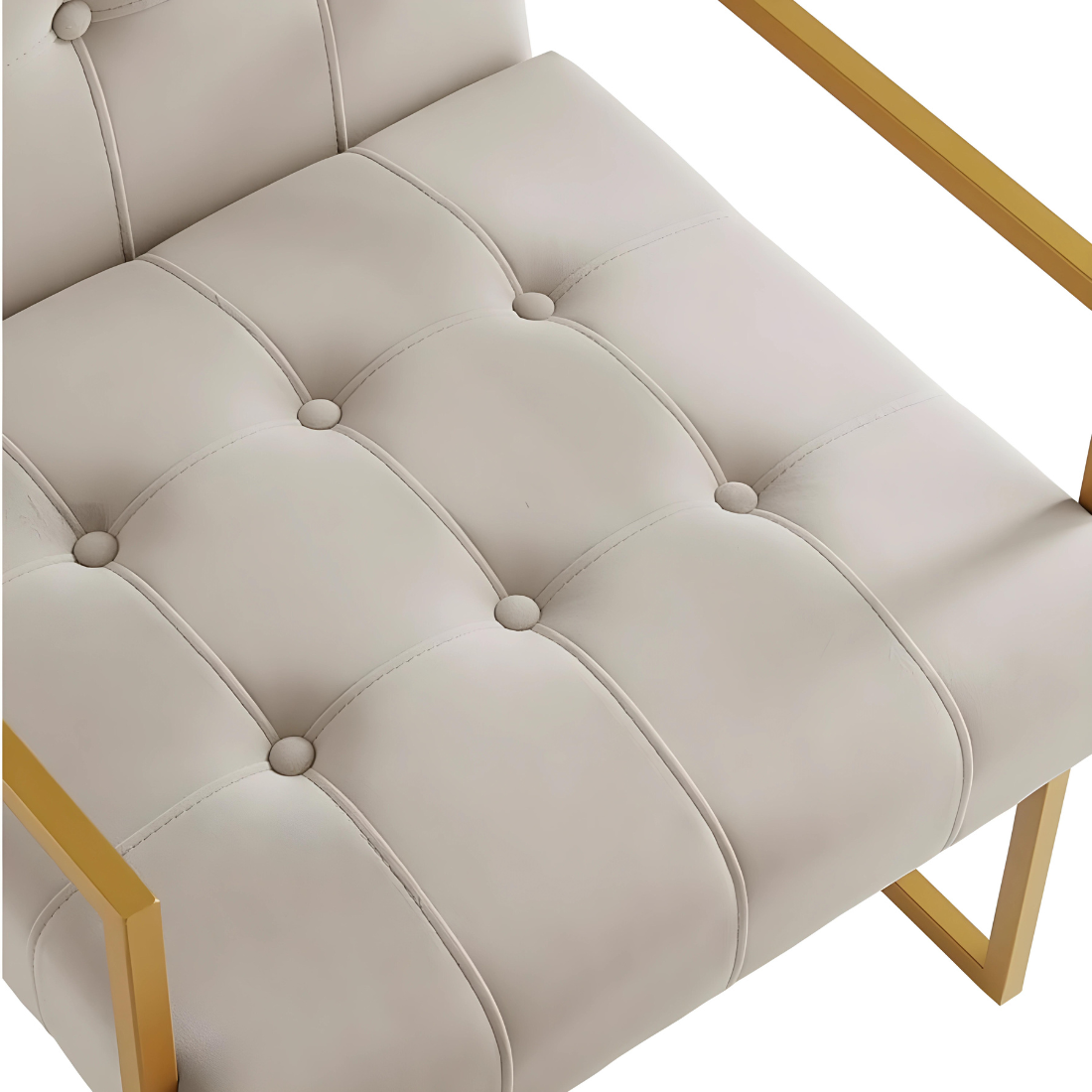 Eric Designer Golden Metal Chair with White Cushion