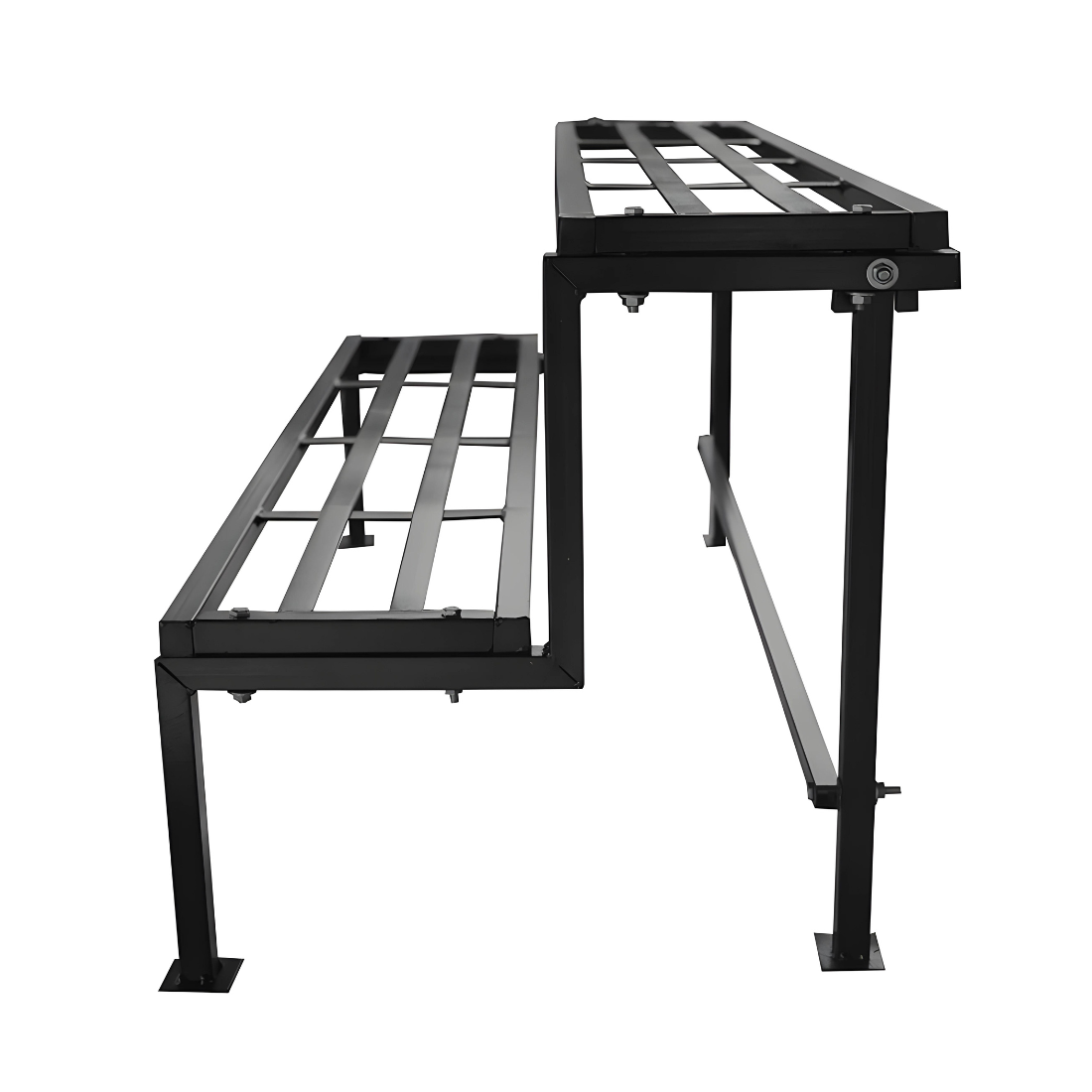 Multi Purpose Metal Stand in Black Finish - Two Steps Ladder Metal Stand