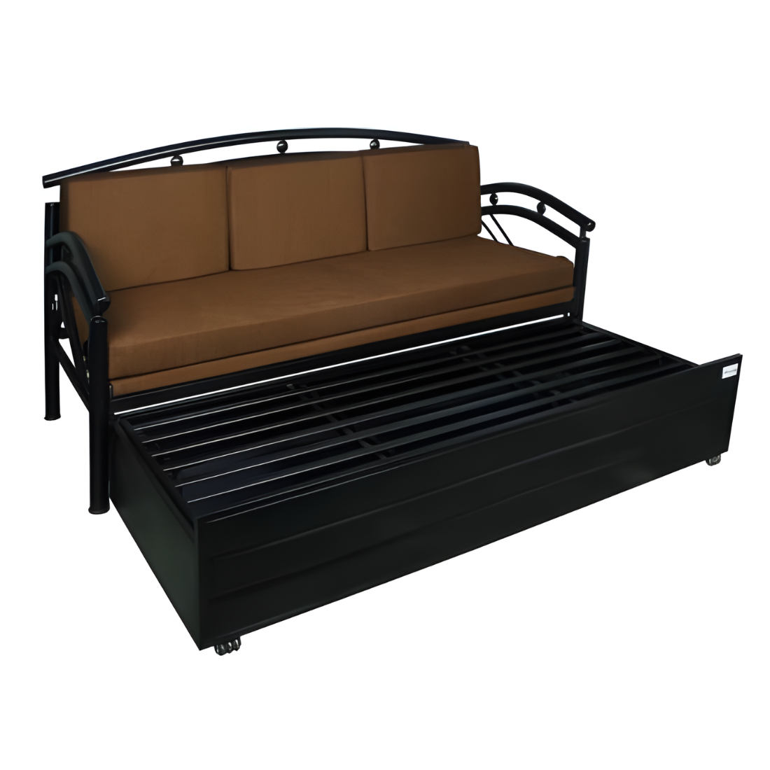 Black Flyer Hydraulic Storage Metal Sofa Cum Bed with Mattress & Pillow (Color - Brown)
