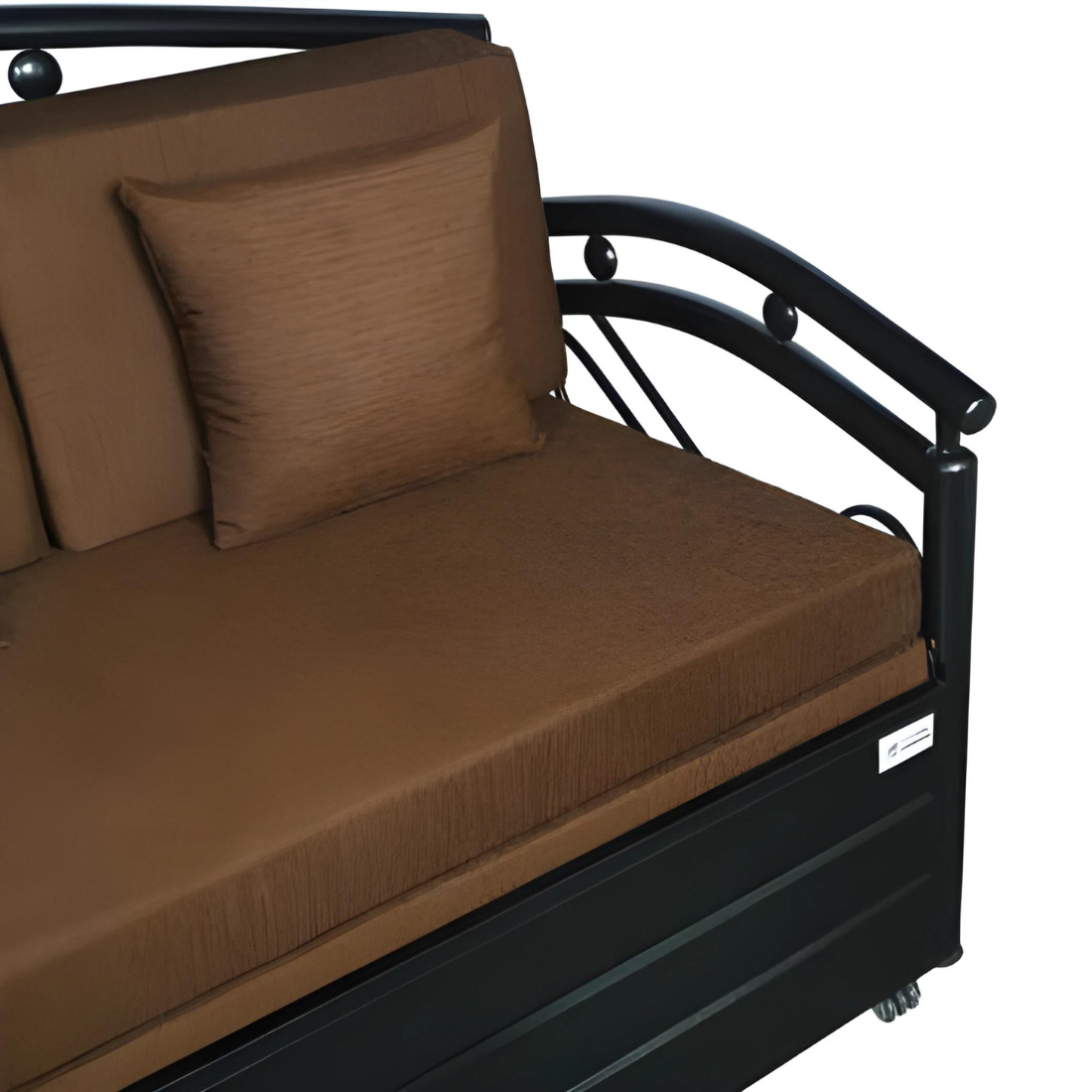Black Flyer Hydraulic Storage Metal Sofa Cum Bed with Mattress & Pillow (Color - Brown)
