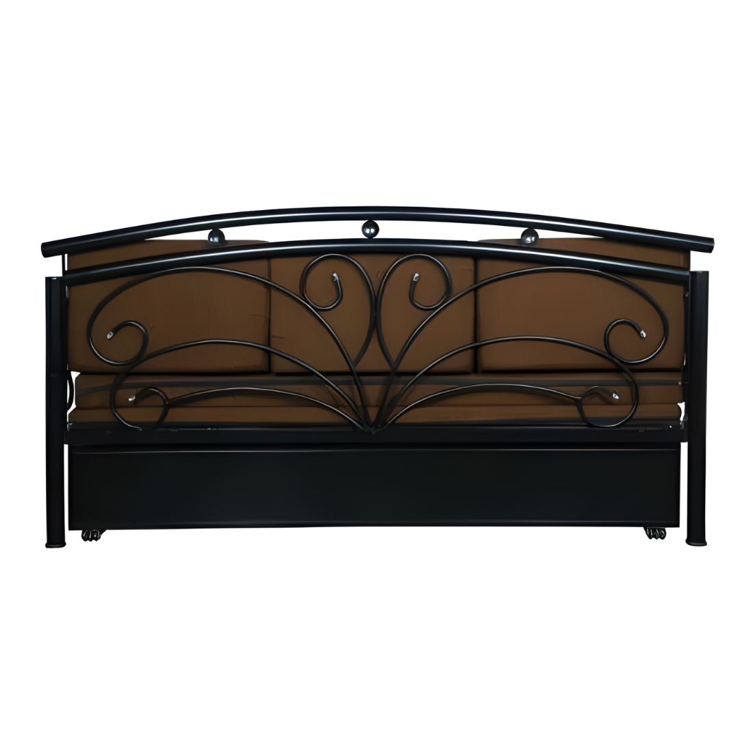 Black Flyer Hydraulic Storage Metal Sofa Cum Bed with Mattress & Pillow (Color - Brown)