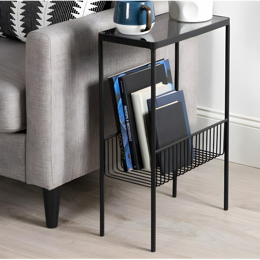 Designer Metal Side Table in Black Finish and Powder Coating