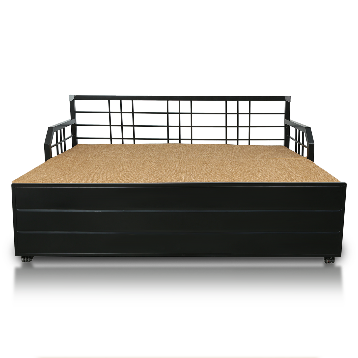 Black Orchid Hydraulic Storage Metal Sofa Bed with Mattress & Pillow (Color - Camel)