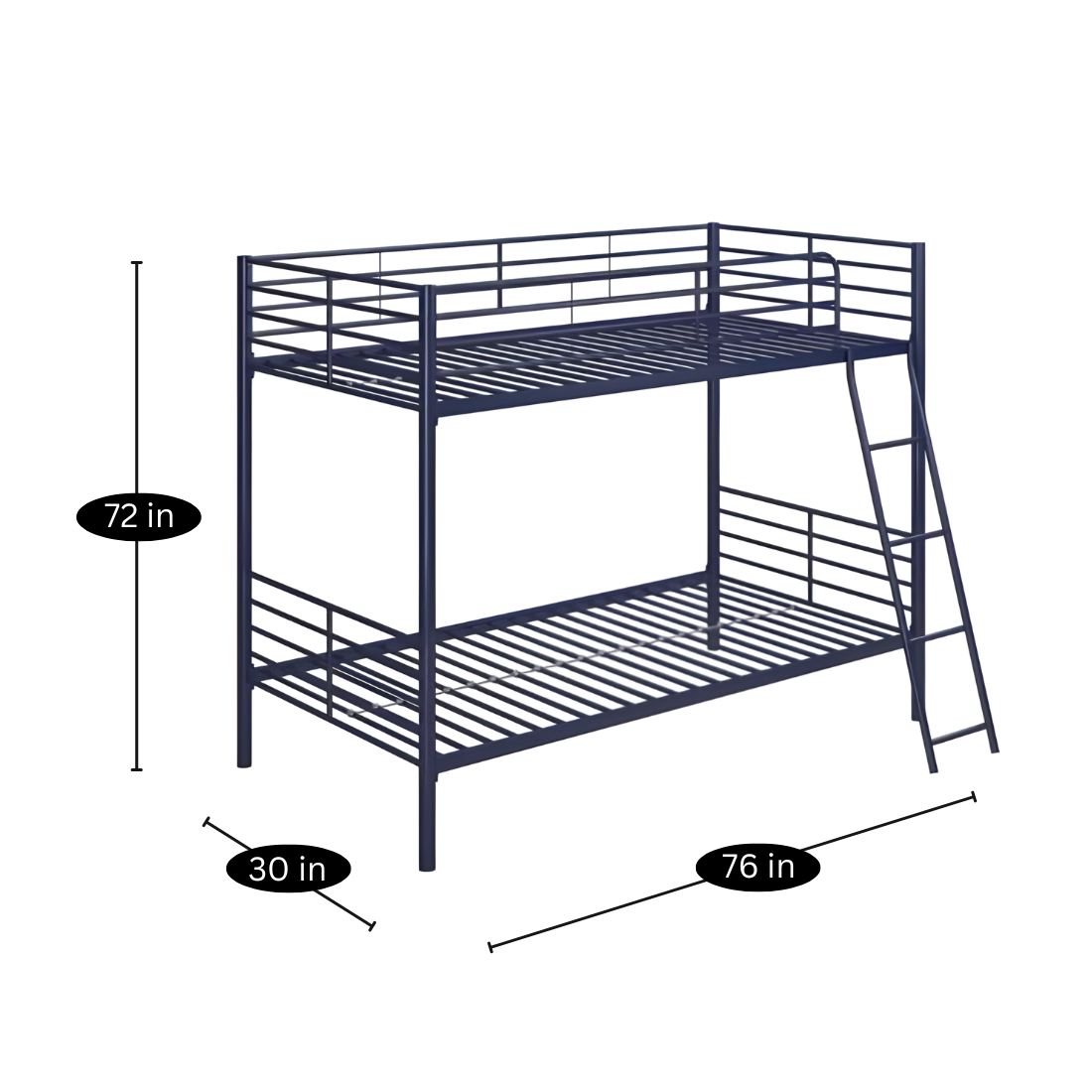 Rock Metal Bunk Bed in Blue Color