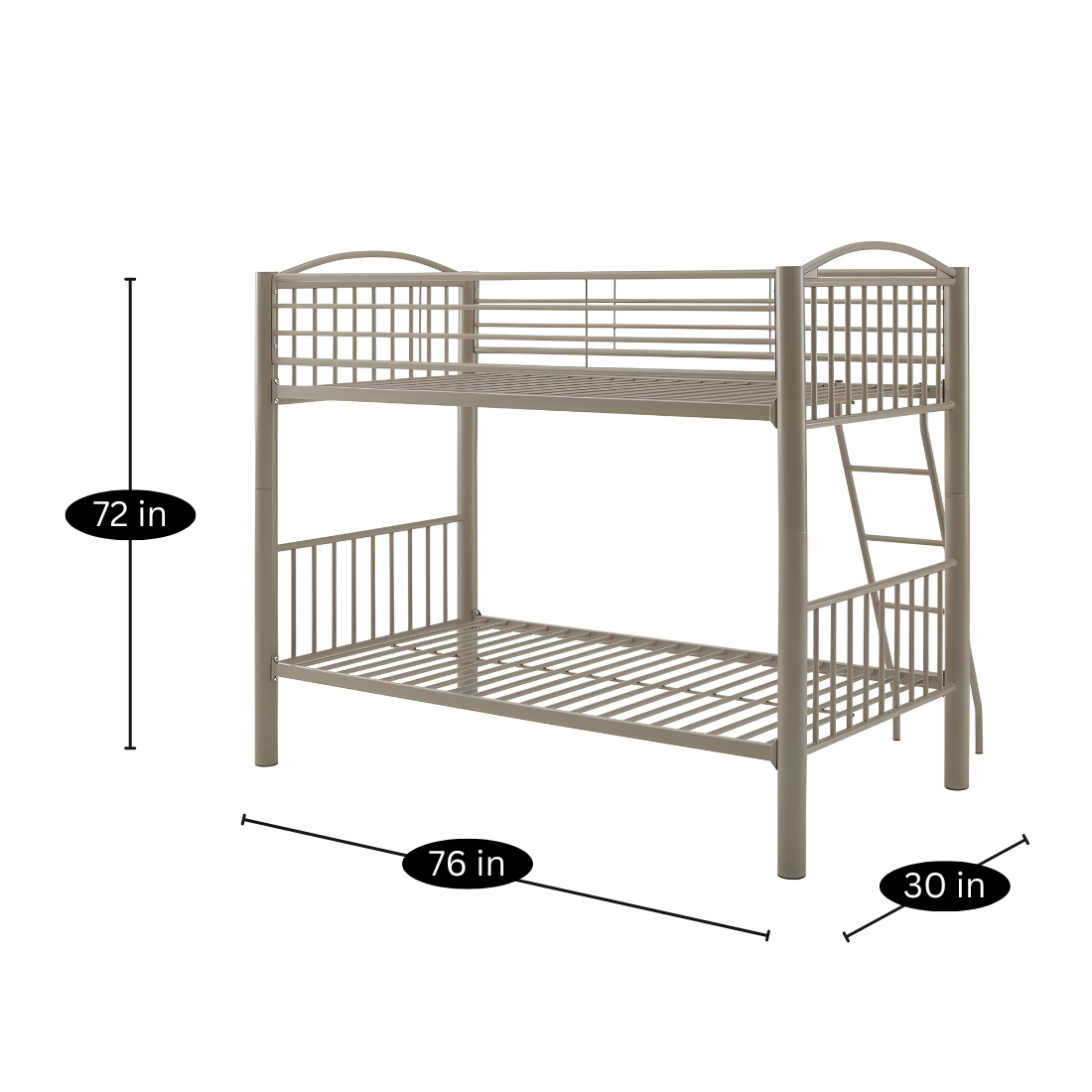 Moon Metal Bunk Bed in Grey Color