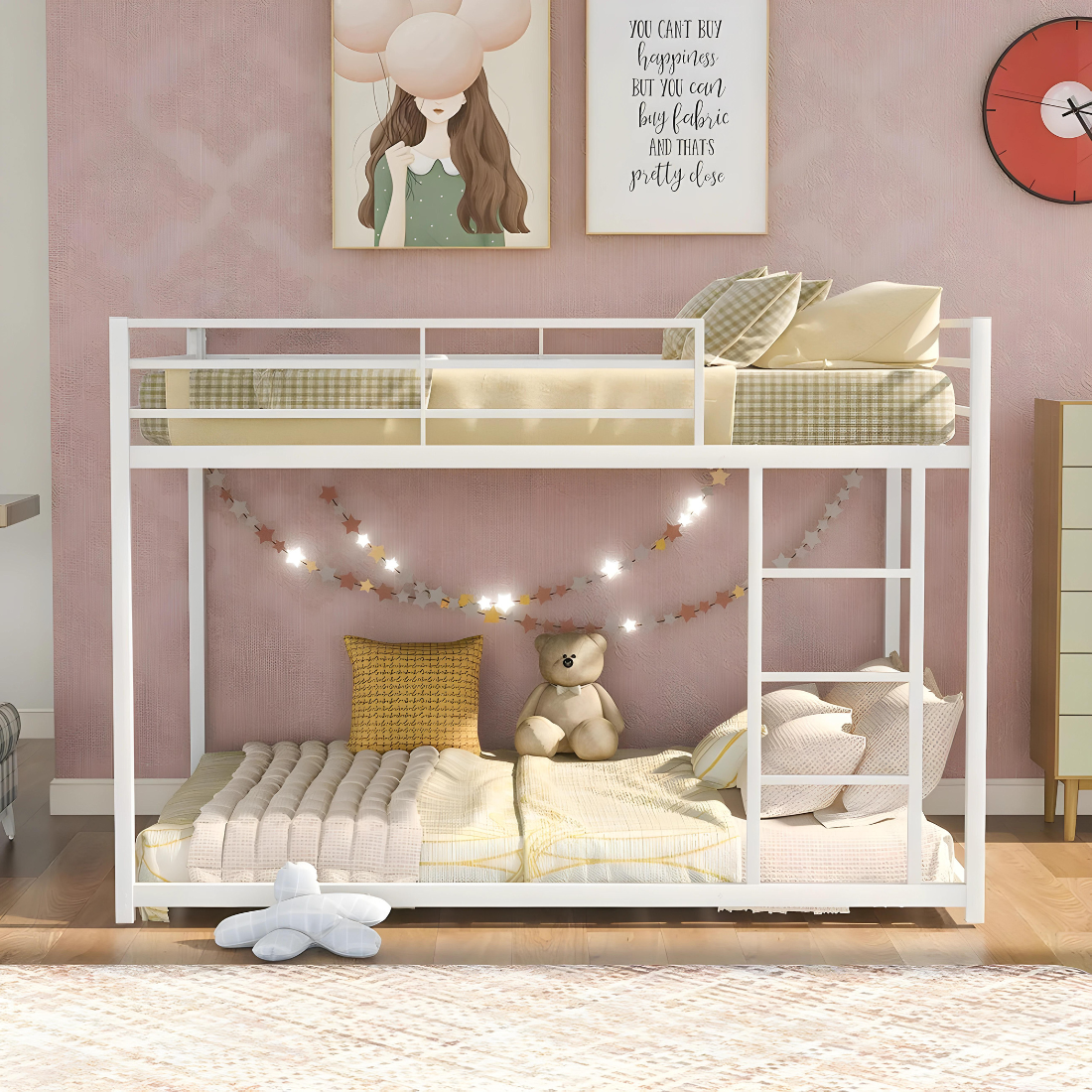 Marya Metal Bunk Bed in White Color