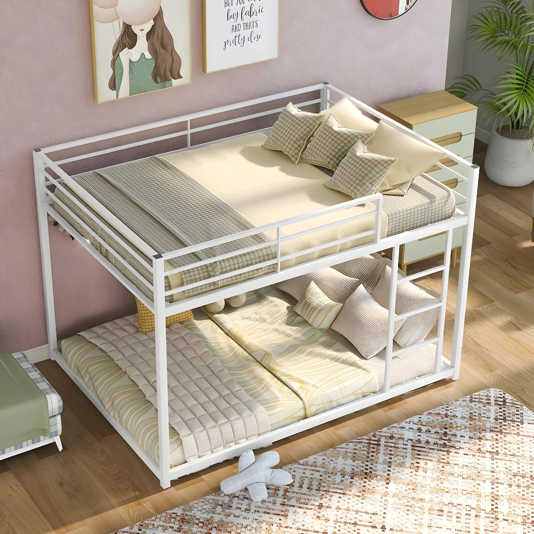 Marya Metal Bunk Bed in White Color
