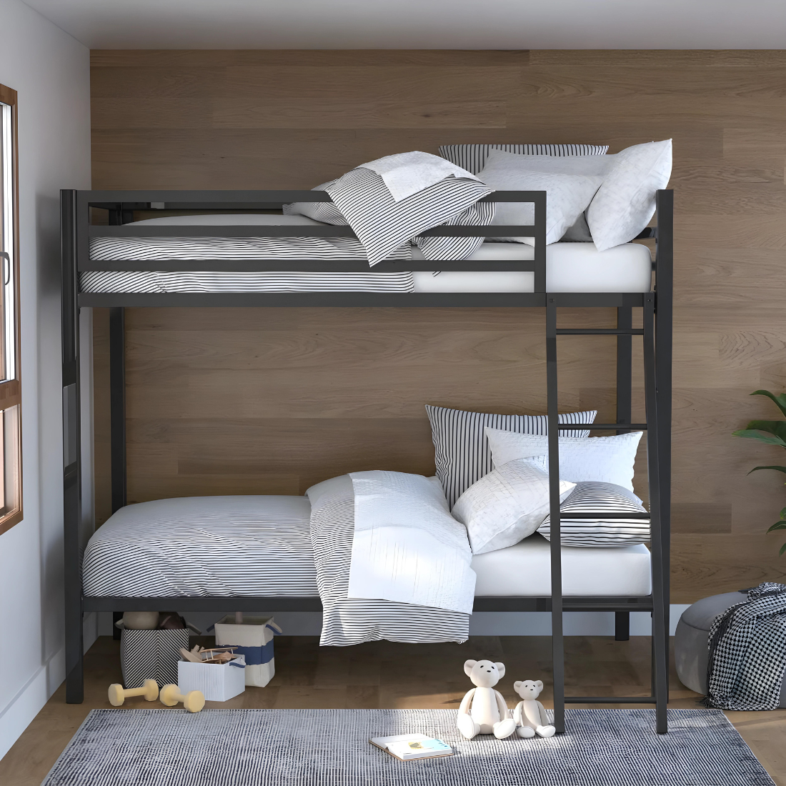 Evan Metal Bunk Bed in Black Color