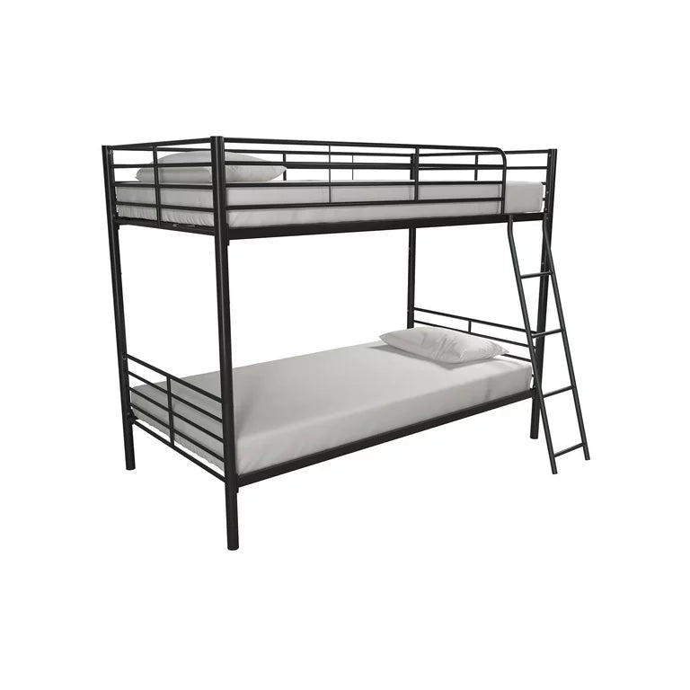 Tessa Metal Bunk Bed in Black Color - Space Saving Metal Bunk Bed