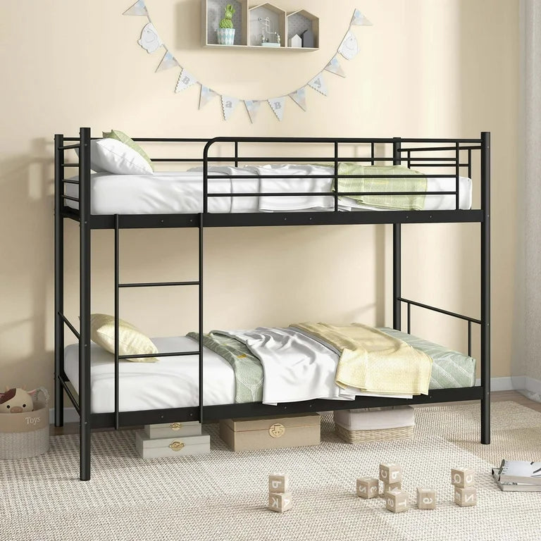 Callan Metal Bunk Bed in Black Color - Space Saving Metal Bunk Bed