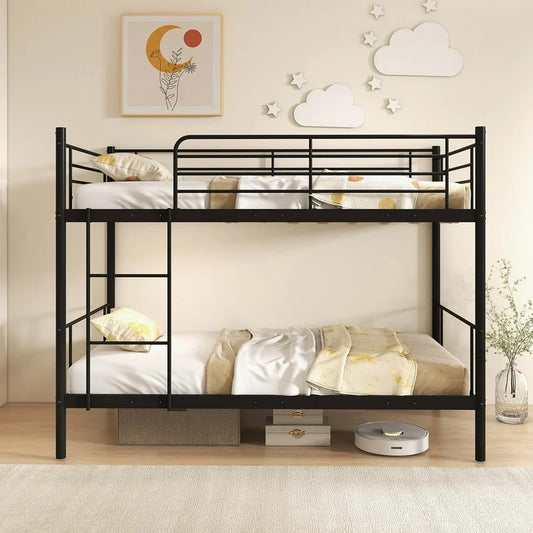 Callan Metal Bunk Bed in Black Color - Space Saving Metal Bunk Bed