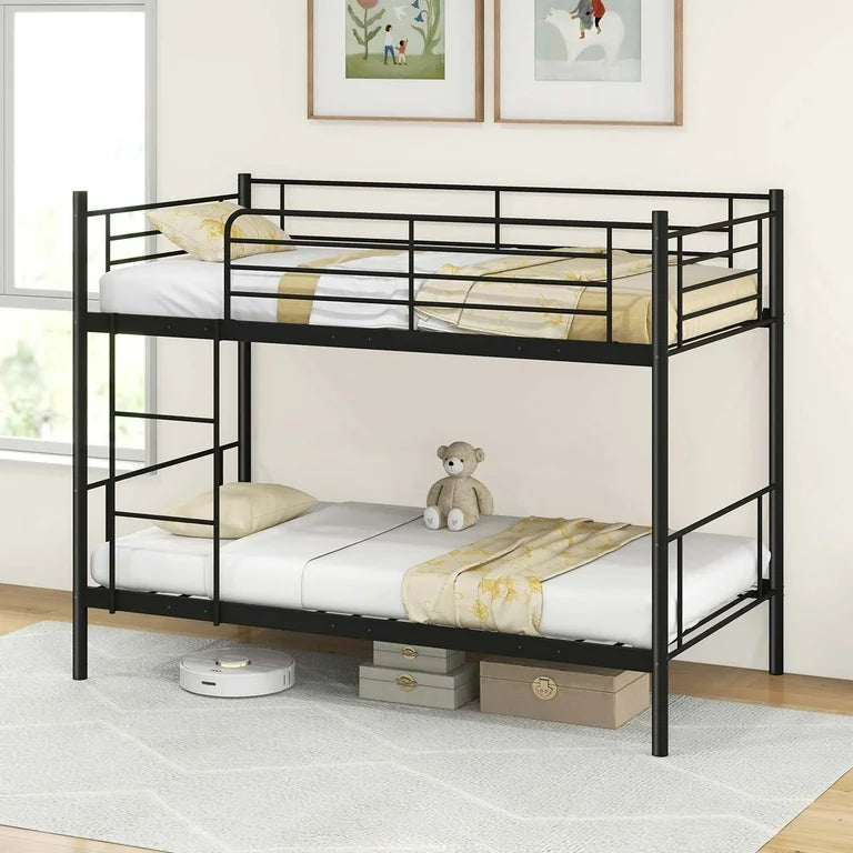 Callan Metal Bunk Bed in Black Color - Space Saving Metal Bunk Bed
