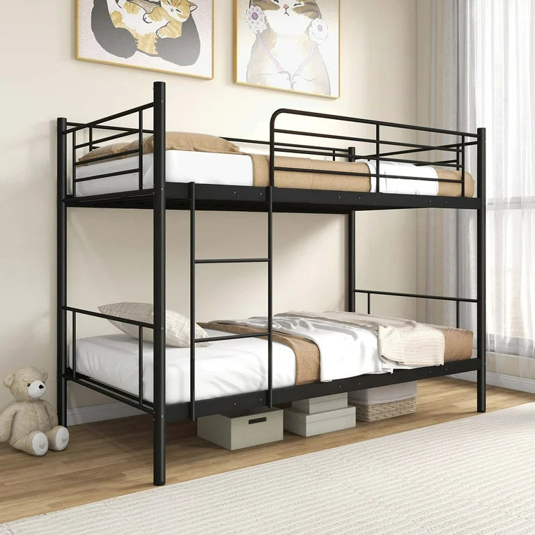Callan Metal Bunk Bed in Black Color - Space Saving Metal Bunk Bed