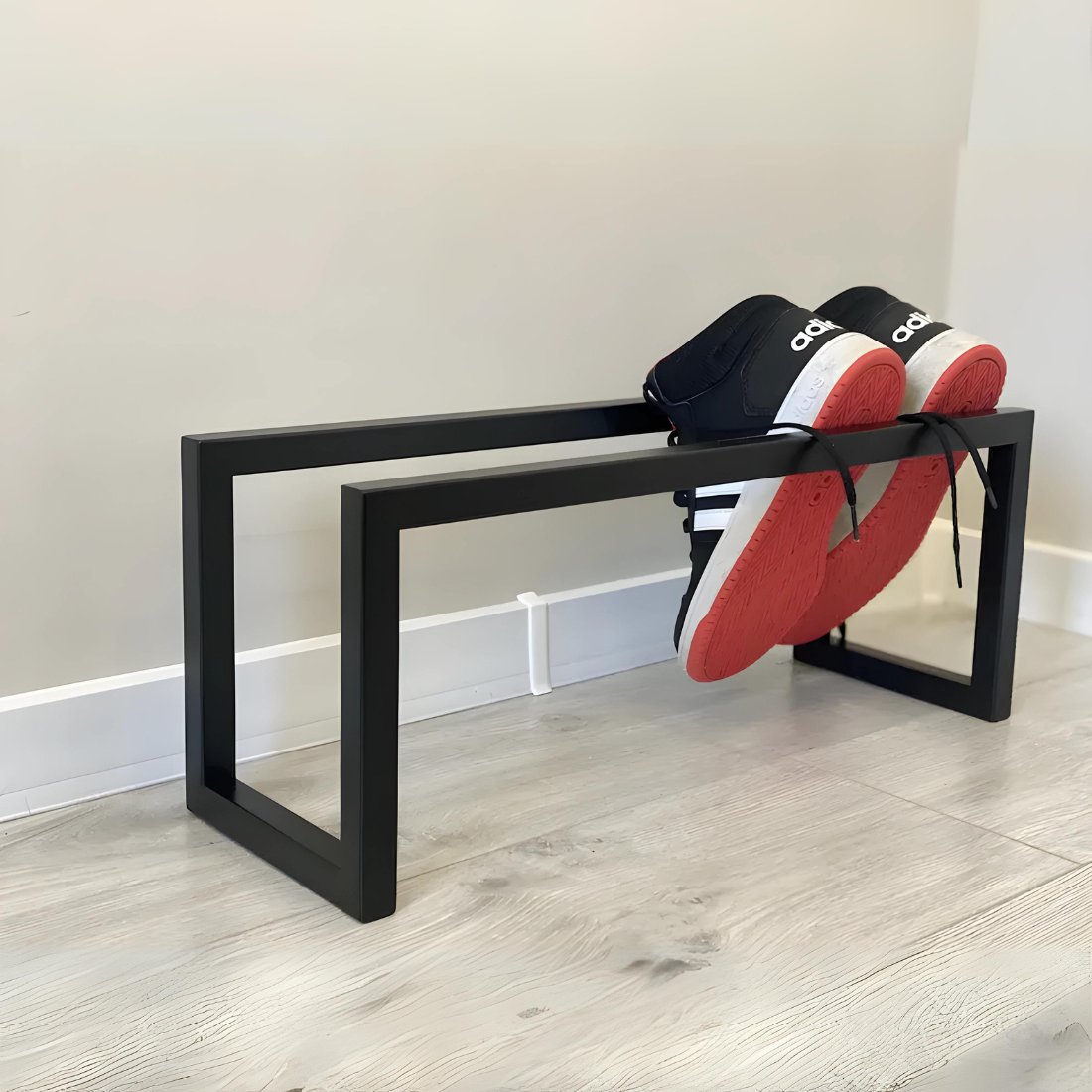 Metal Shoe Stand in Black Finish and Powder Coating