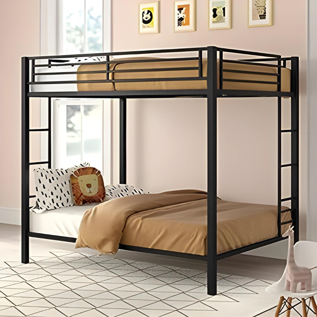 Peridot Metal Bunk Bed in Black Color
