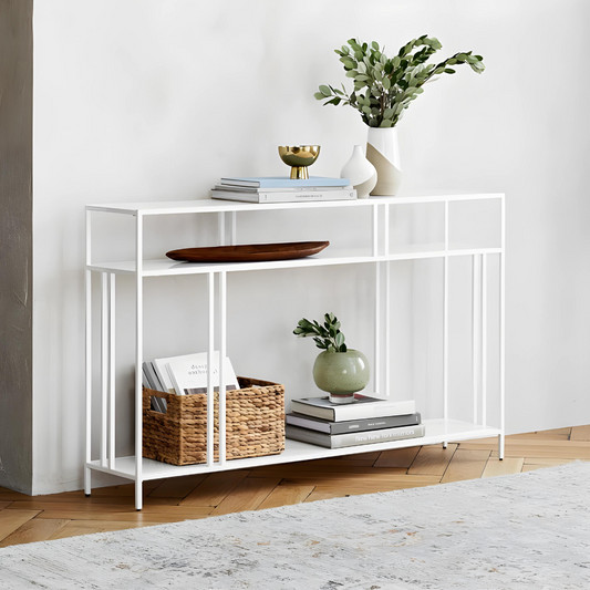 Designer Multi Purpose Metal Stand in White Finish and Powder Coating