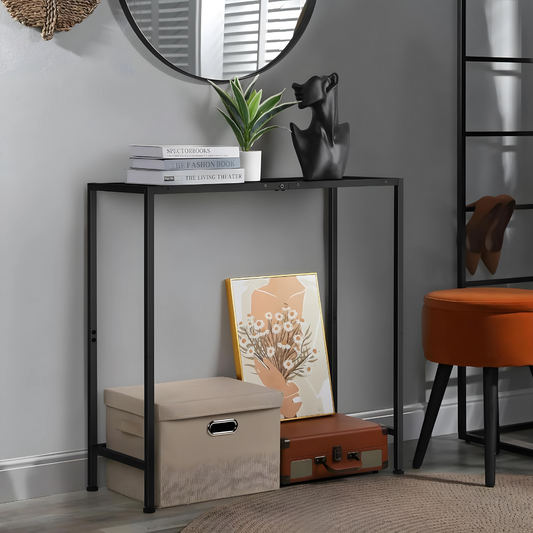 Designer Metal Table in Black Finish and Powder Coating with Wooden Top