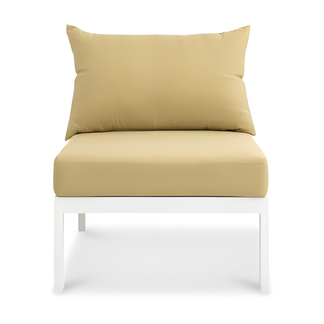 White Carter 2+1+1 Sofa Set with Camel Cushion - 4 Seater Sofa Set with Table