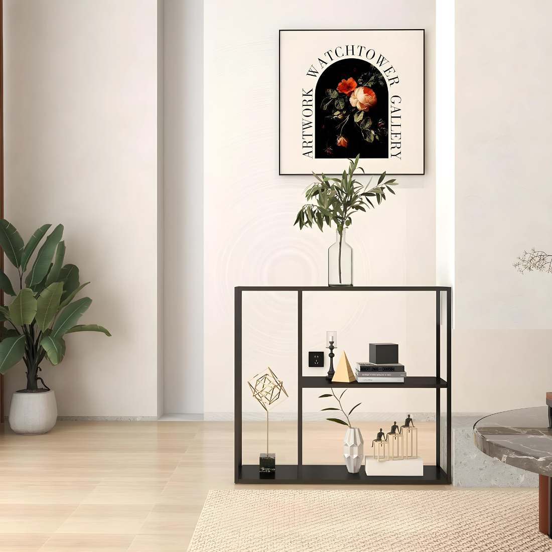 Multi Purpose Metal Stand in Black Finish and Powder Coating - Metal Side Stand