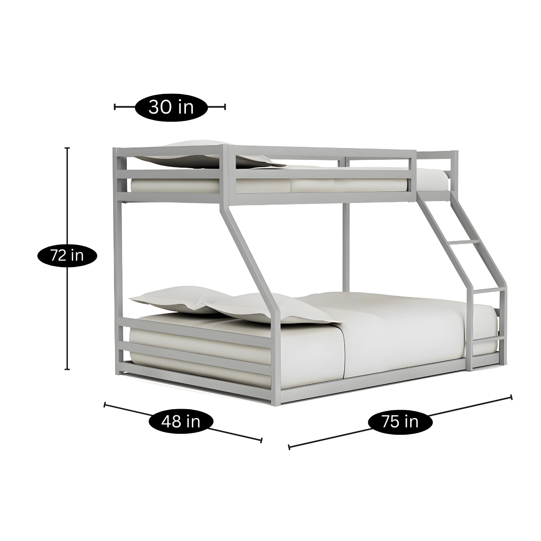 Eram Metal Bunk Bed in Grey Color