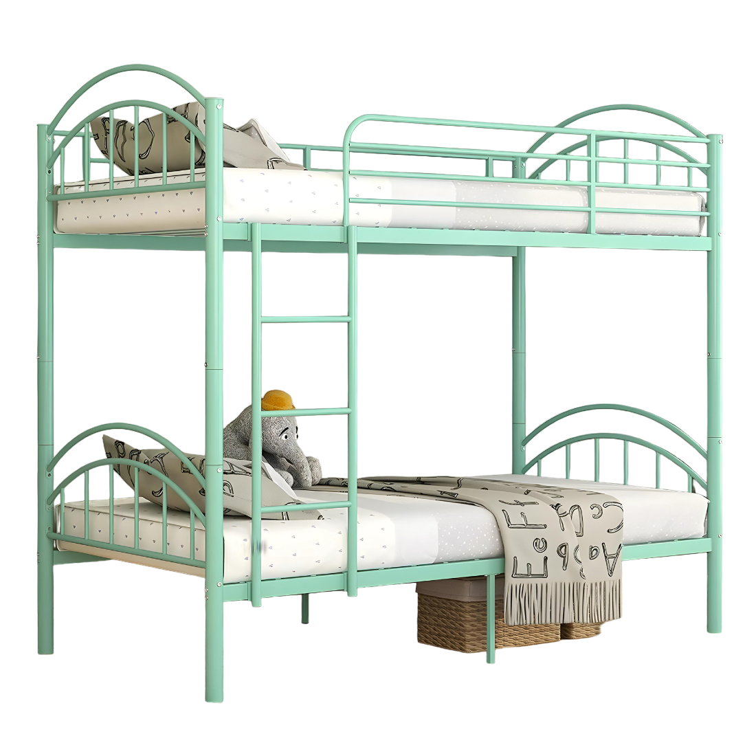 Lantern Metal Bunk Bed in Green Color