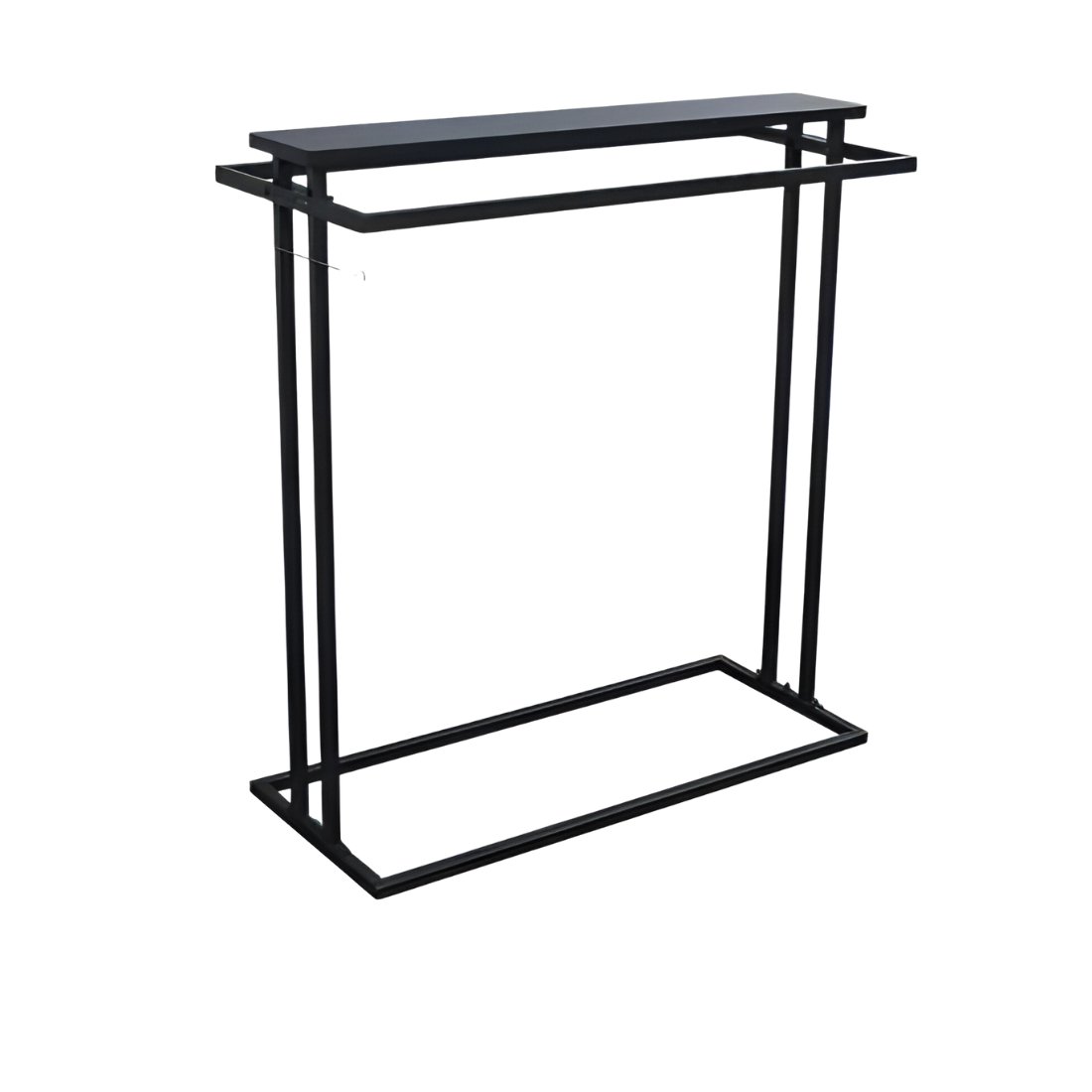Multi Purpose Designer Metal Stand in Black Finish and Powder Coating with Wooden Top