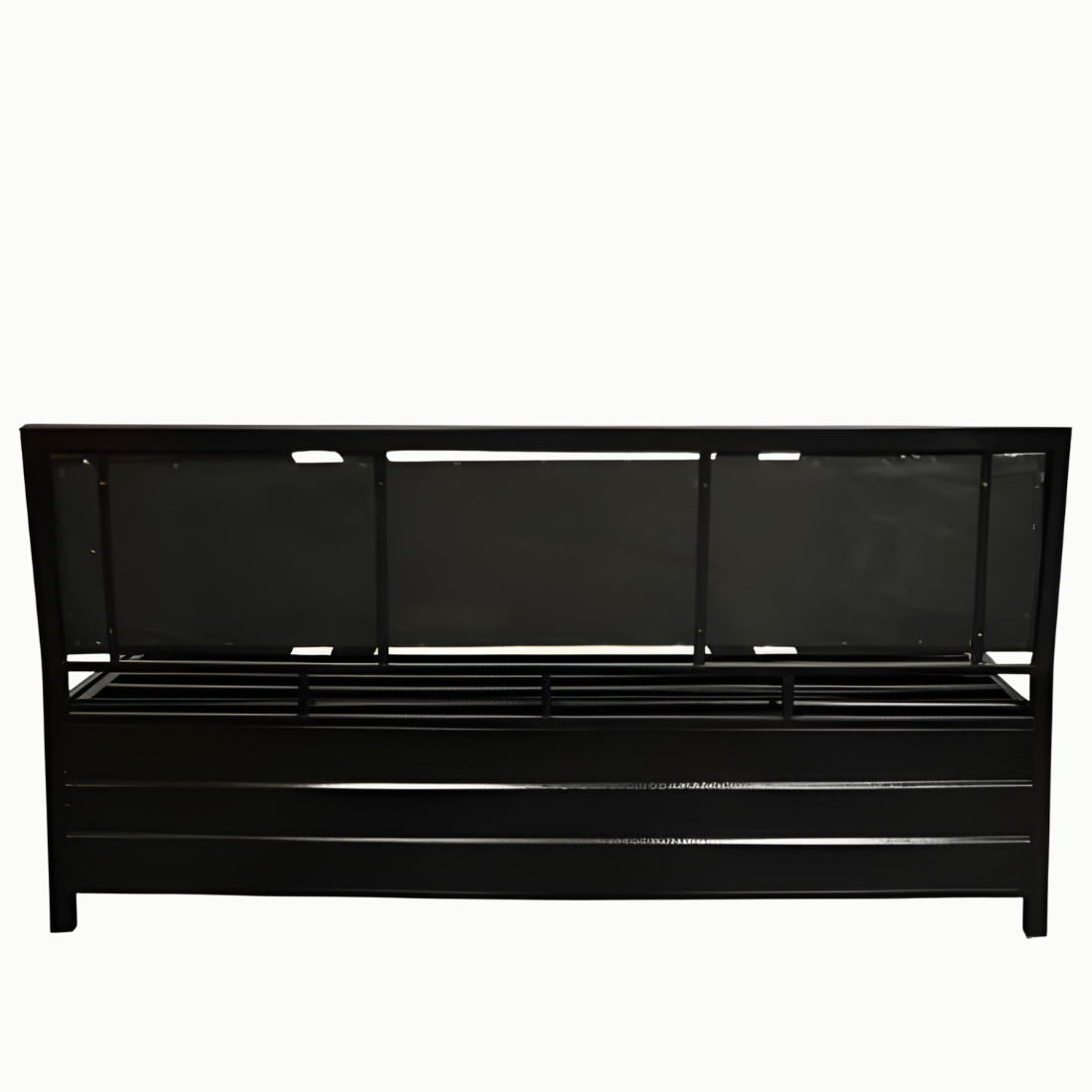 Heath Hydraulic Storage Metal Bed with Multi Cushion Headrest (Color - Black)