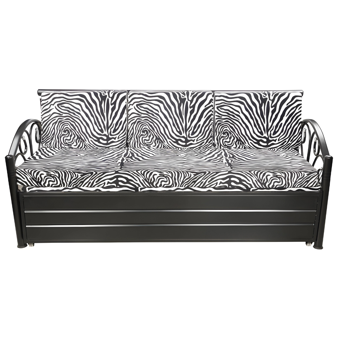 Black Tokyo Hydraulic Storage Metal Sofa Bed with Mattress & Pillow (Color - Multi)