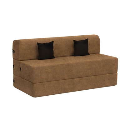 Lacy Camel Foldable Mattress Sofa Bed with Black Cushion