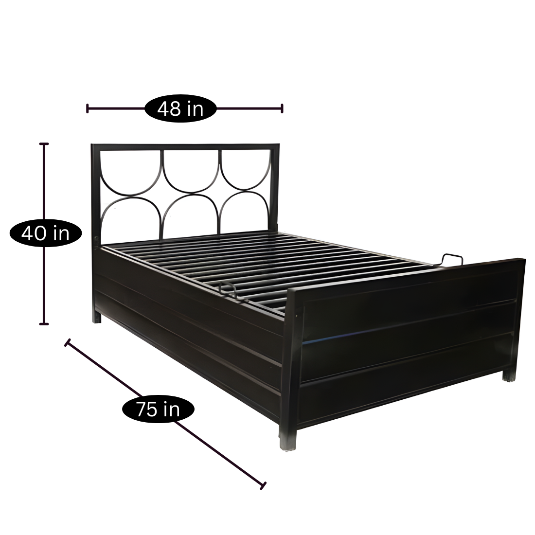 Double Metal Bed with Storage