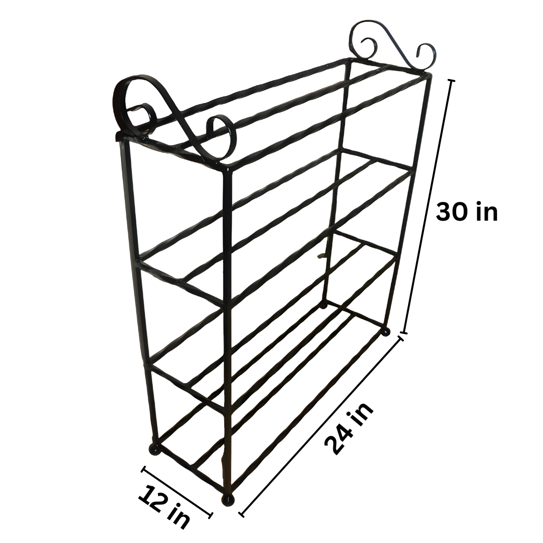 Multi Purpose Metal Shelf Stand in Black Finish and Powder Coating - Metal Rack