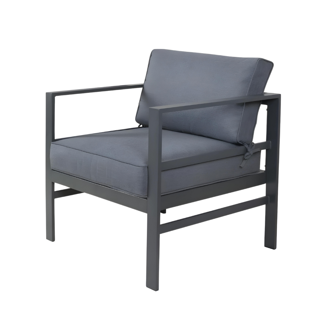 Kacy Designer Black Metal Chair with Black Cushion