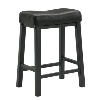 Berli Large Designer Black Ottoman Metal Stool with Black Cushion