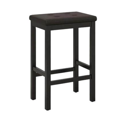 Blake Black Ottoman Metal Stool with Black Cushion