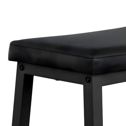 Faris Black Ottoman Metal Stool with Black Cushion