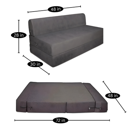 Astrid Grey Foldable Mattress Sofa Bed