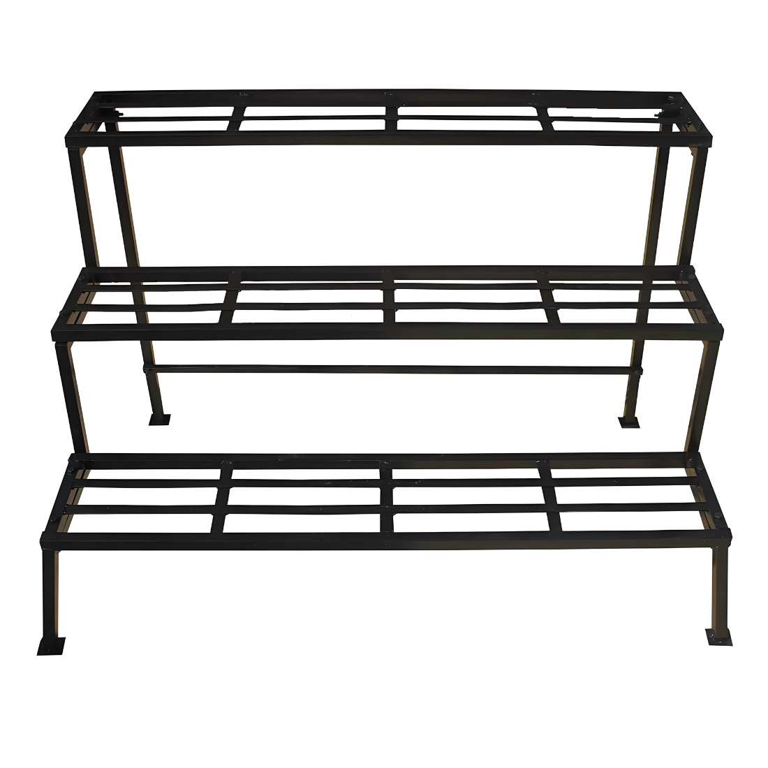 Multi Purpose Metal Stand in Black Finish - Three Steps Ladder Metal Stand