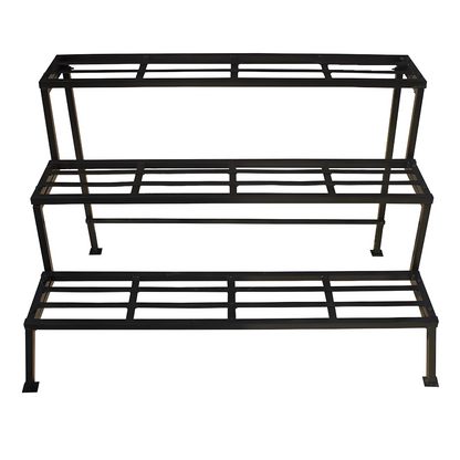 Multi Purpose Metal Stand in Black Finish - Three Steps Ladder Metal Stand