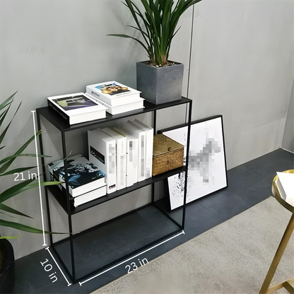 Multi Purpose Metal Shelf Stand in Black Finish and Powder Coating - Metal Rack