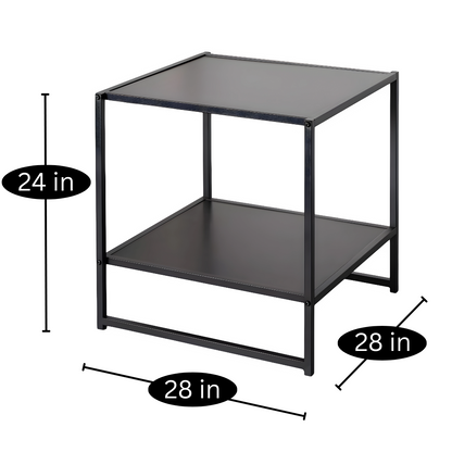 Metal Side Table in Black Finish and Powder Coating