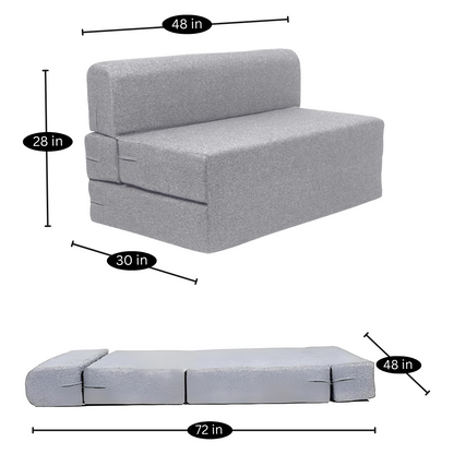 Avery Light Grey Foldable Mattress Sofa Bed