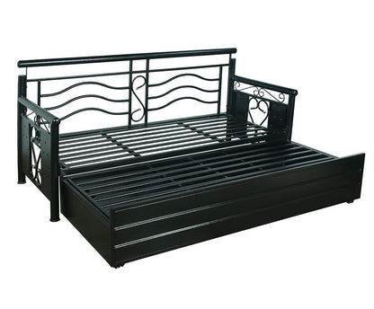 Black Crossandra Hydraulic Storage Metal Sofa Bed with Mattress & Pillow (Color - White)