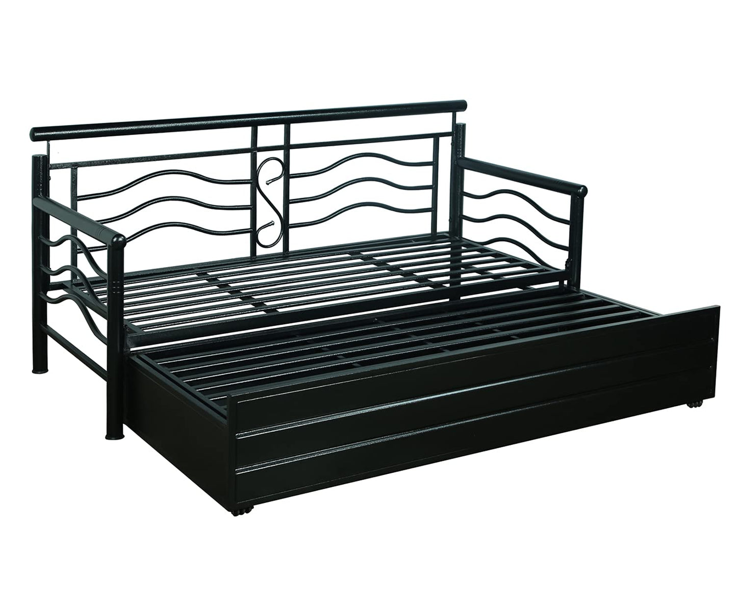 Black Nancy Hydraulic Storage Metal Sofa Bed with Mattress & Pillow (Color - White)