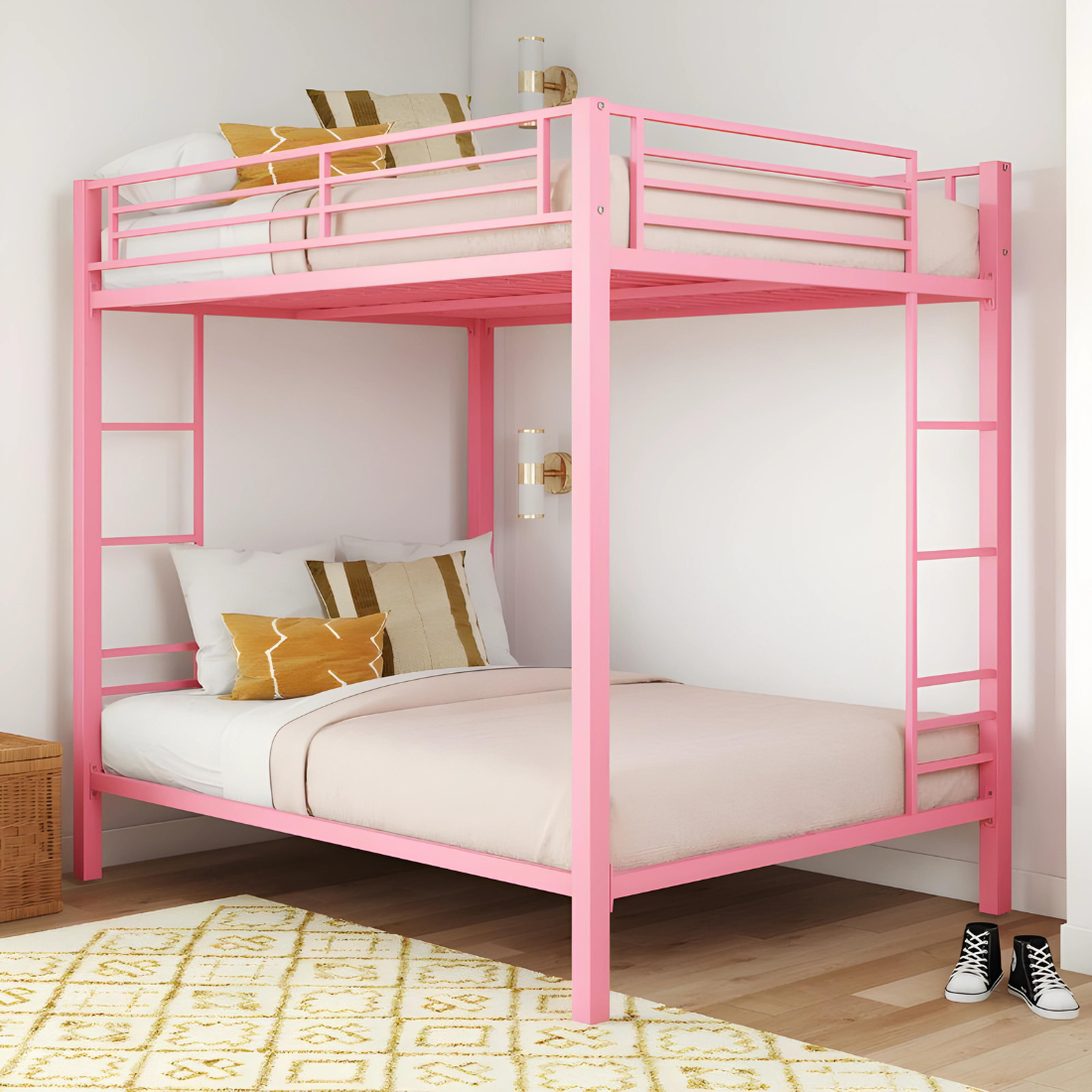 Abil Metal Bunk Bed in Pink Color