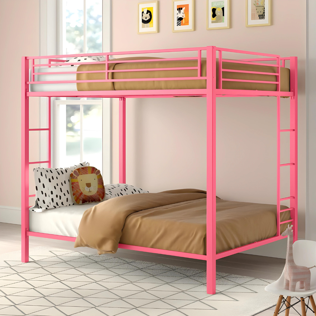 Abil Metal Bunk Bed in Pink Color