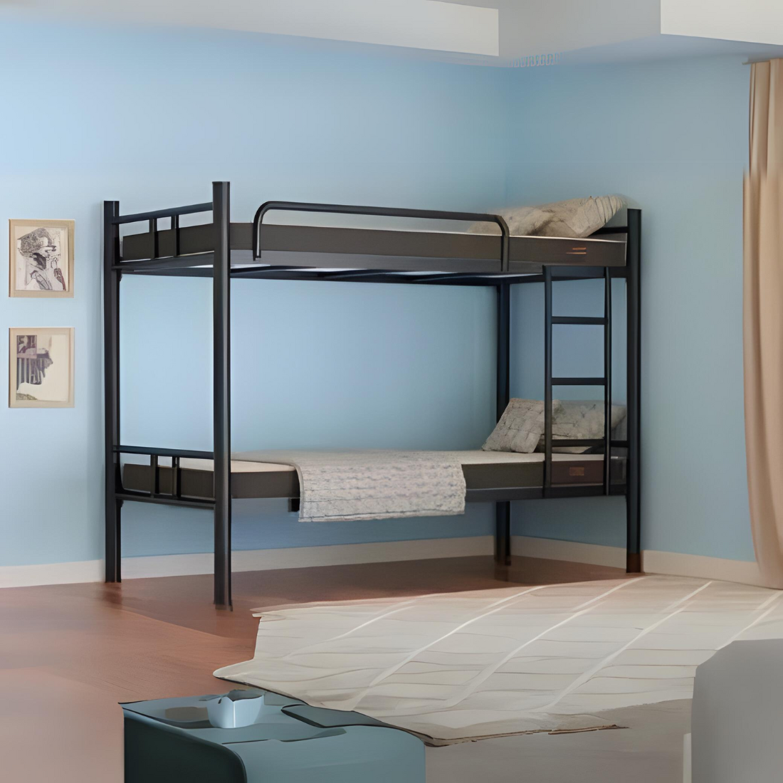 Albania Metal Bunk Bed in Black Color