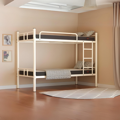 Albania Metal Bunk Bed in White Color - Space Saving Metal Bunk Bed