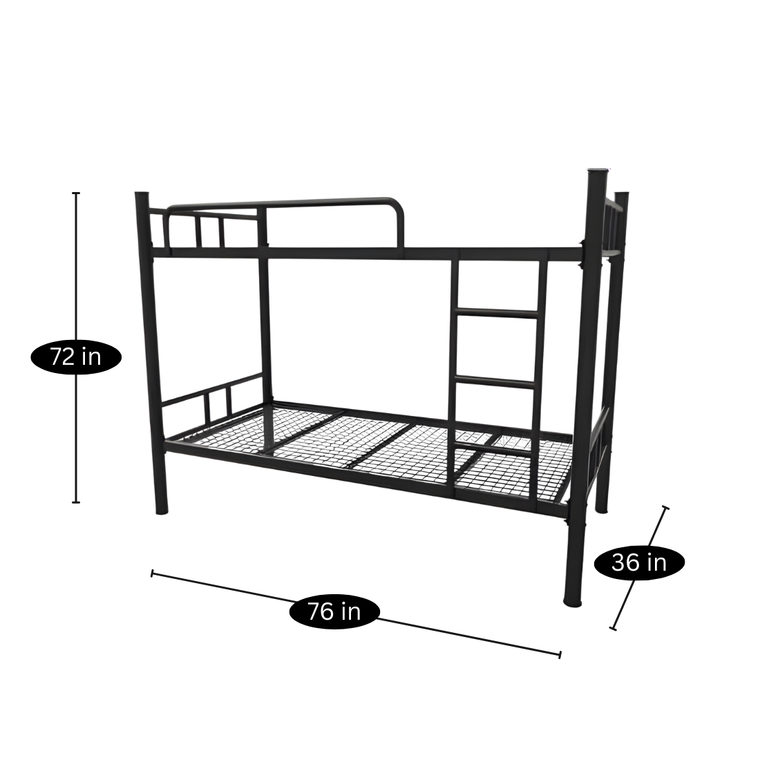 Albania Metal Bunk Bed in Black Color